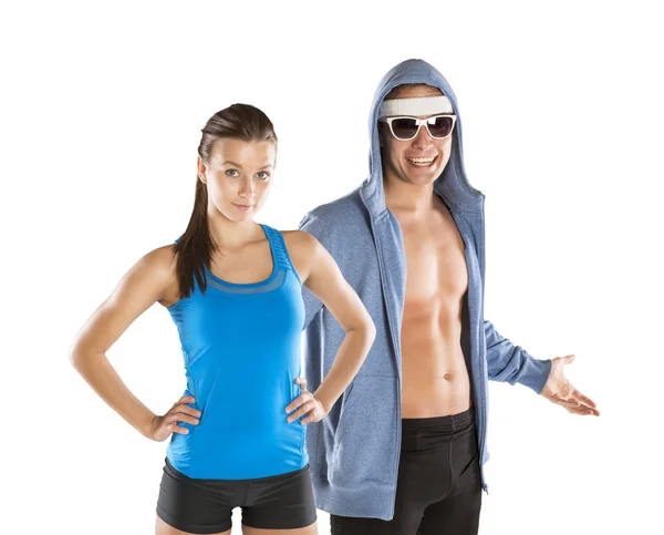 Athletic man and woman — Stock Photo, Image