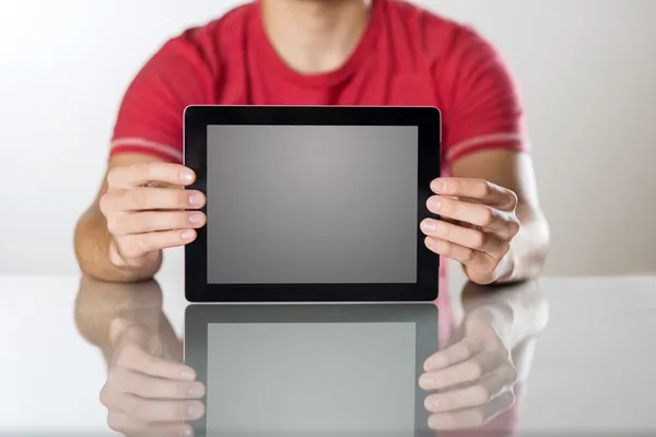 Man with tablet Royalty Free Stock Images