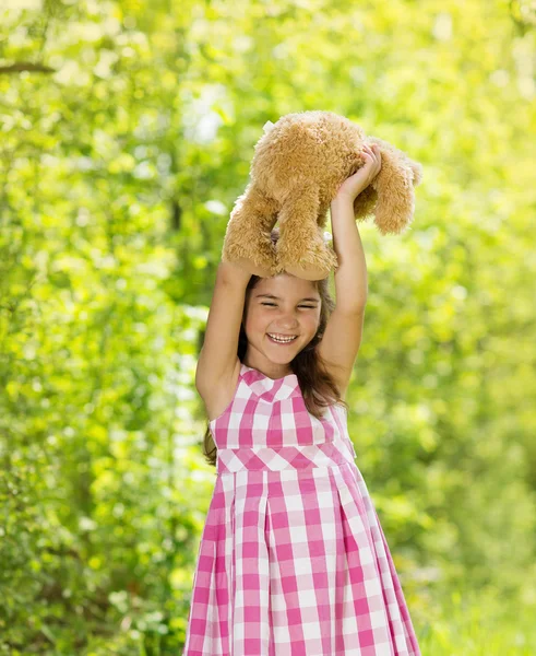 Chica con teddy — Foto de Stock