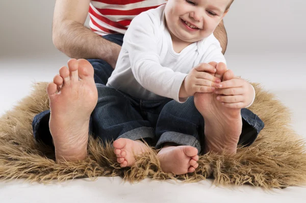 Glücklicher Vater und Sohn — Stockfoto