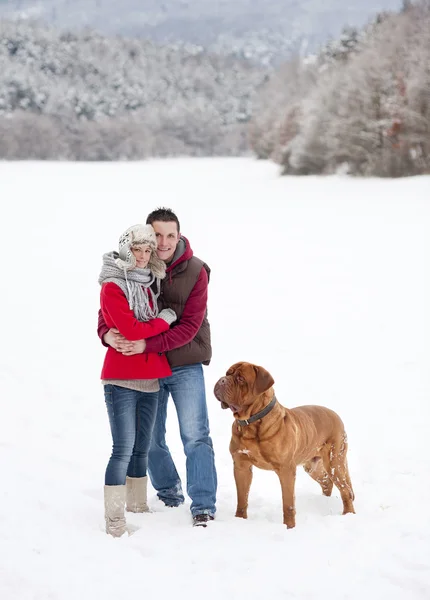 Casal no inverno — Fotografia de Stock