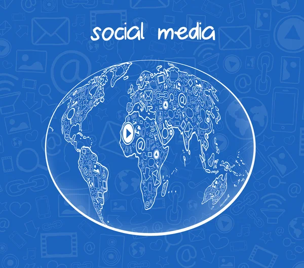 Social media illustration — Stock Vector