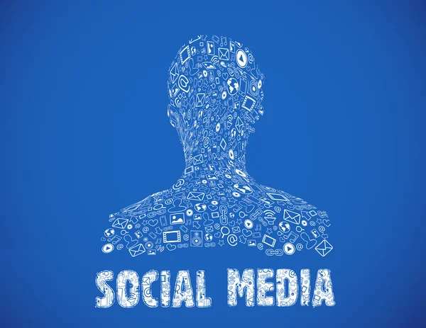 Ilustracja mediów społecznych — Wektor stockowy