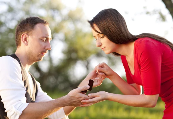 Picture of couple with wedding ring Stock Image