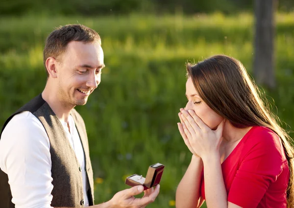 Picture of couple with wedding ring — Stock Photo, Image