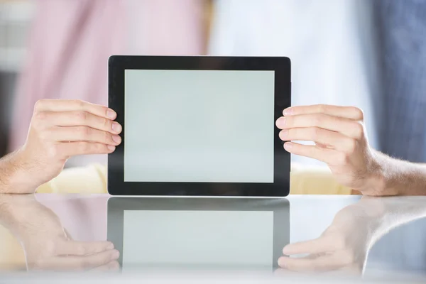Man with tablet — Stock Photo, Image
