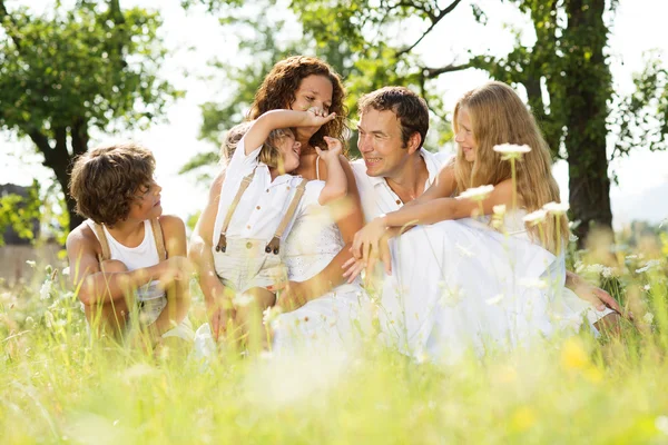 Familie in de natuur — Stockfoto