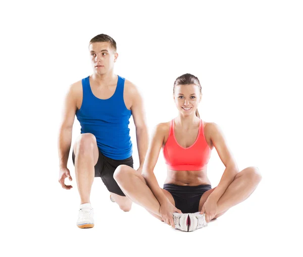 Athletic man and woman — Stock Photo, Image