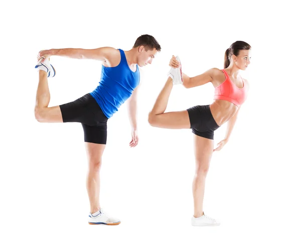 Athletic man and woman — Stock Photo, Image