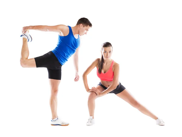 Athletic man and woman — Stock Photo, Image