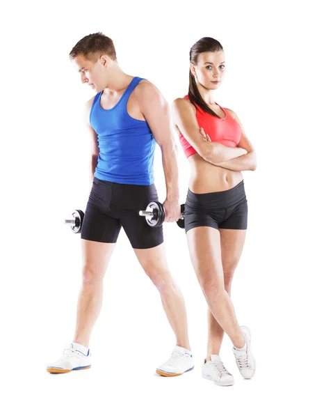 Athletic man and woman — Stock Photo, Image