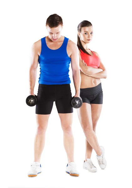 Athletic man and woman — Stock Photo, Image