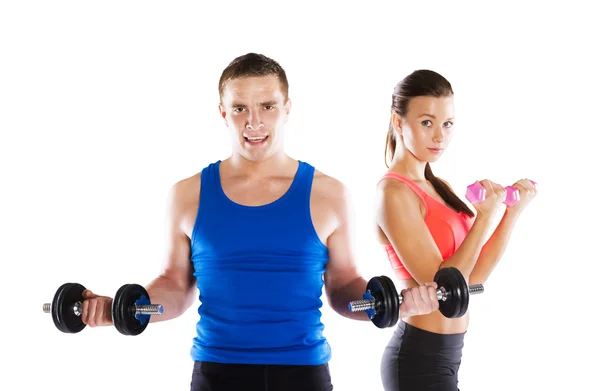 Athletic man and woman — Stock Photo, Image