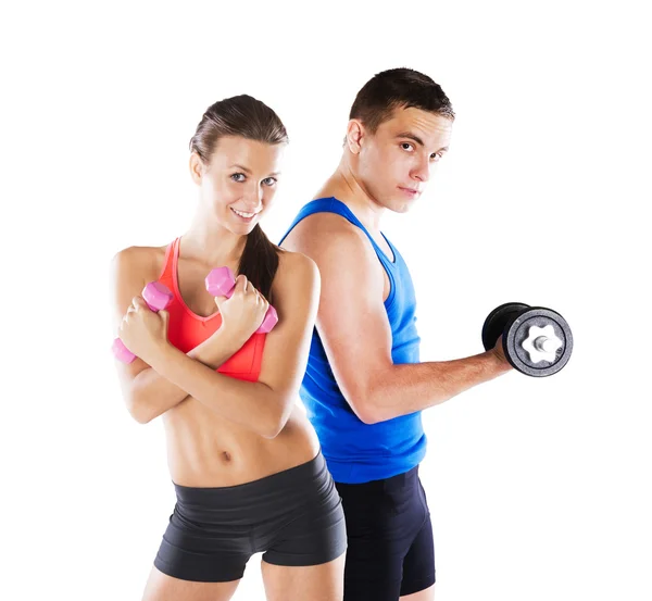 Athletic man and woman — Stock Photo, Image