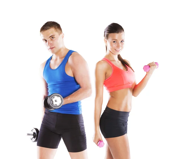 Athletic man and woman — Stock Photo, Image