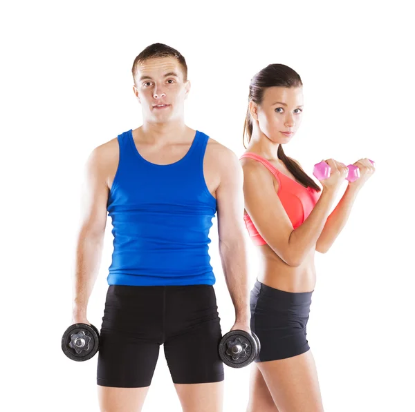 Athletic man and woman — Stock Photo, Image