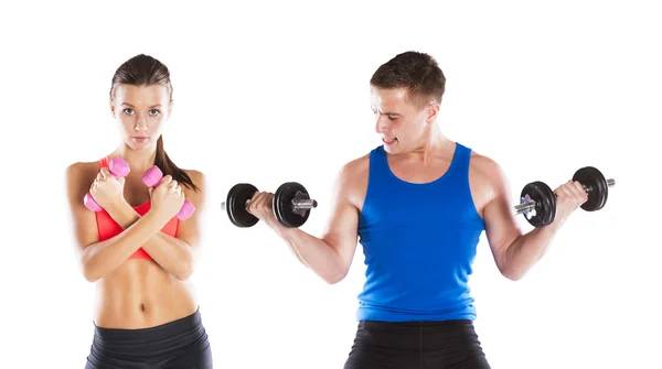Athletic man and woman — Stock Photo, Image