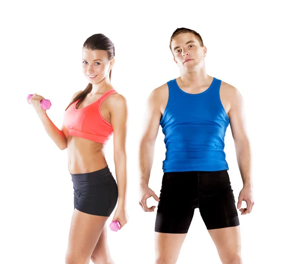Athletic man and woman — Stock Photo, Image