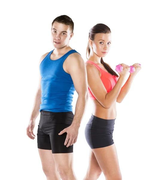 Athletic man and woman Stock Photo