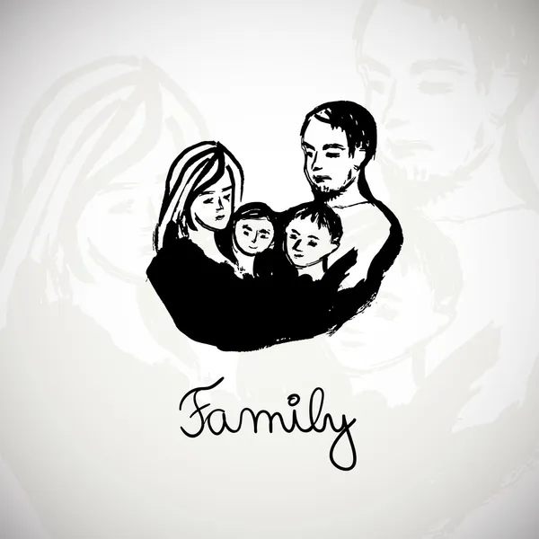 Familienillustration — Stockvektor