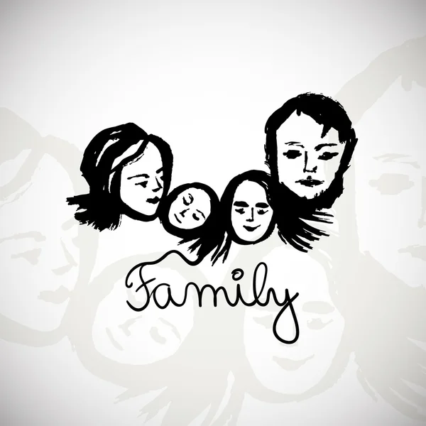 Familienillustration — Stockvektor