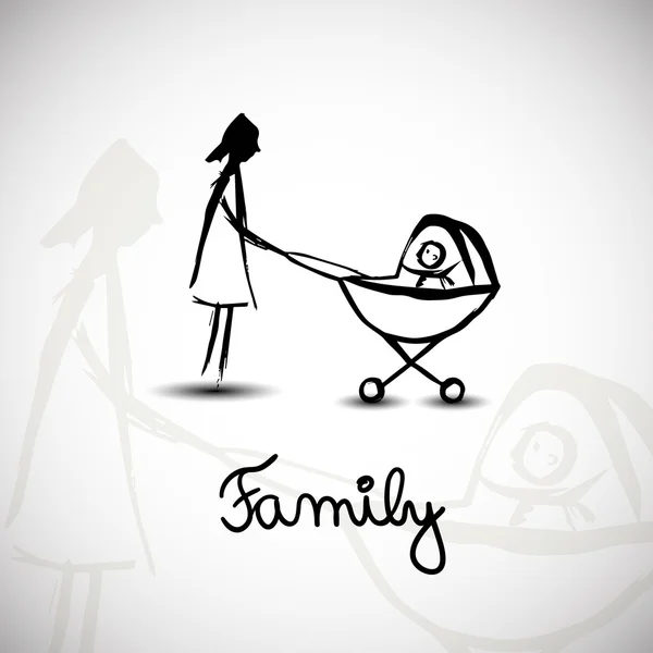 Rodinná ilustrace — Stockový vektor