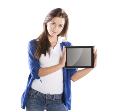 tablet pc ile kadın