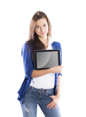 tablet pc ile kadın