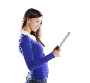 tablet pc ile kadın