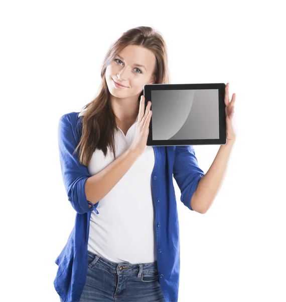 Mujer con tableta de PC —  Fotos de Stock