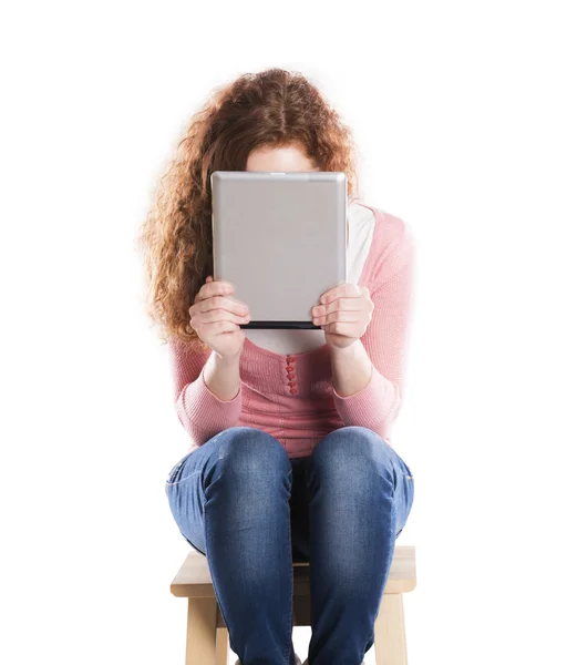 Mujer con tableta de PC — Foto de Stock