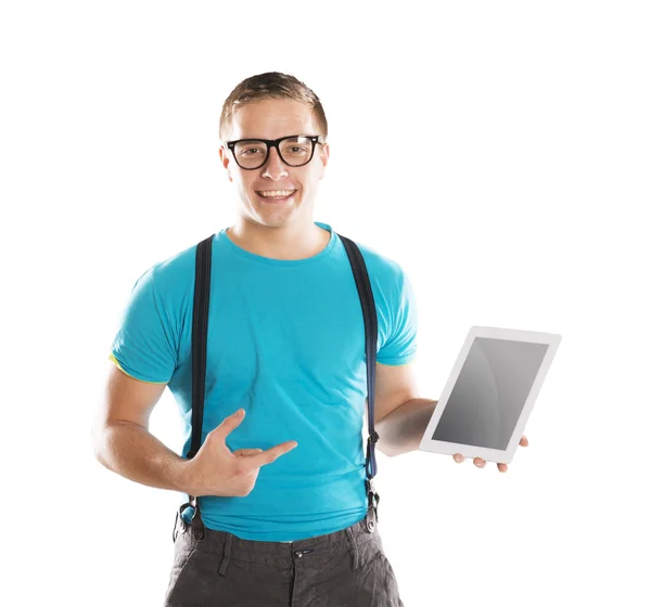 Mann mit PC-Tablet — Stockfoto