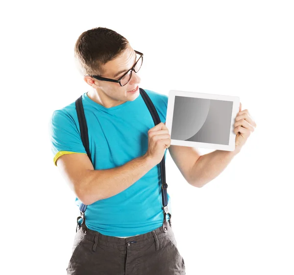Mann mit PC-Tablet — Stockfoto