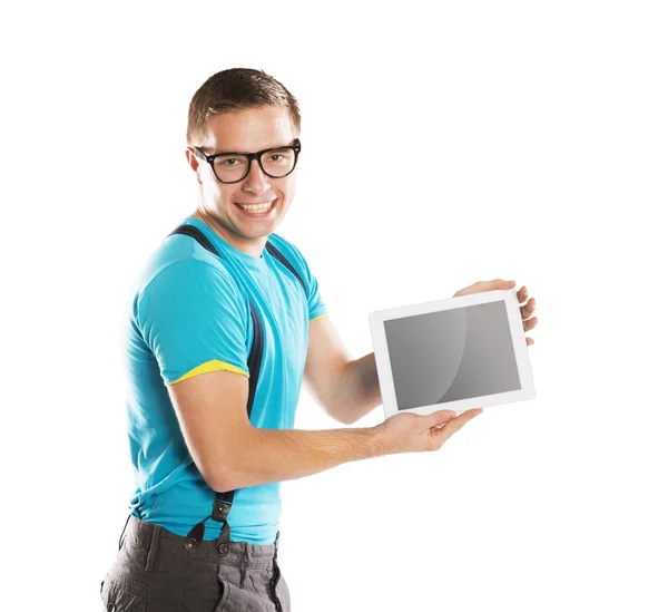 Man med pc tablet — Stockfoto