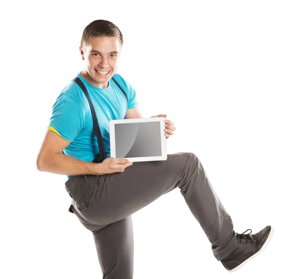 Mann mit PC-Tablet — Stockfoto