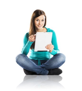 tablet pc ile kadın