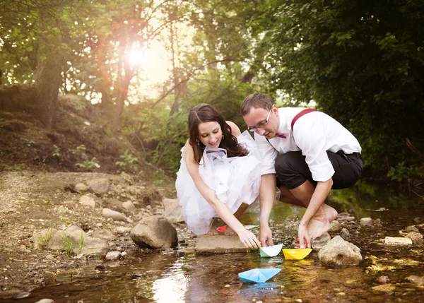 Krásný svatební pár — Stock fotografie