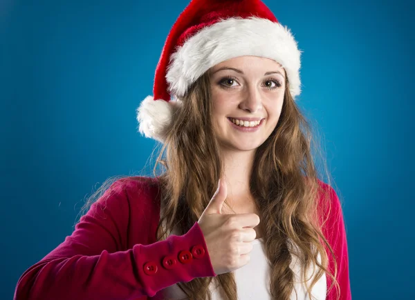 Schöne Weihnachtsfrau — Stockfoto