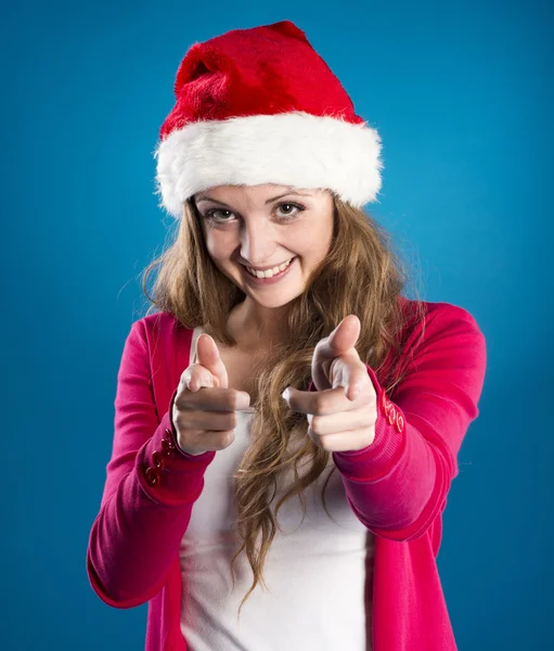 Mooie kerst vrouw — Stockfoto