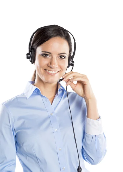 Call Center Vrouw — Stockfoto