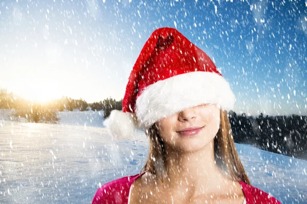 Hermosa mujer de Navidad — Foto de Stock