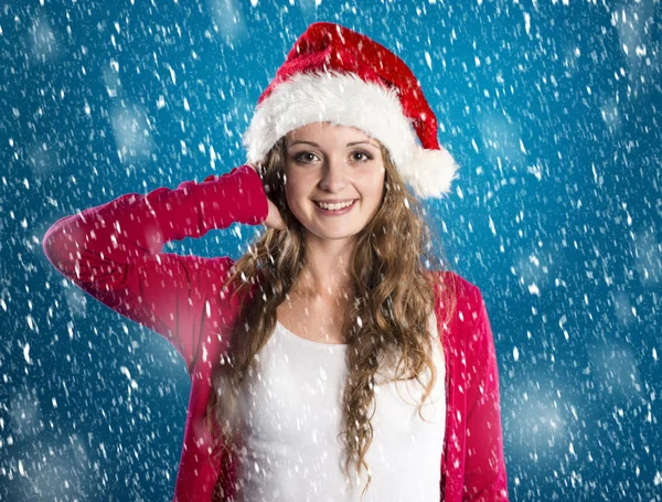 Mooie kerst vrouw — Stockfoto