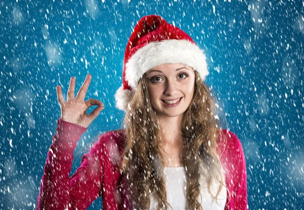 Vacker jul kvinna — Stockfoto