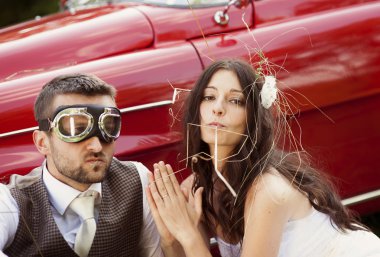 Gelin ve Damat Düğün araba