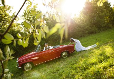 Gelin ve Damat Düğün araba