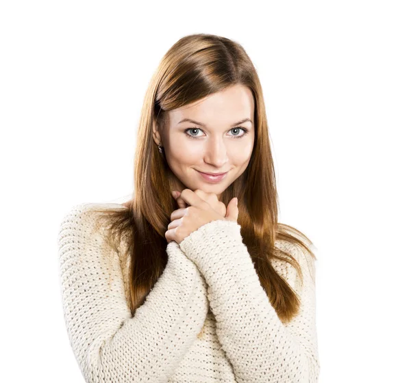 Beautiful woman in sweater — Stock Photo, Image