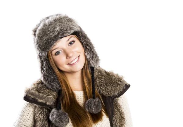 Schöne Frau im Pullover — Stockfoto