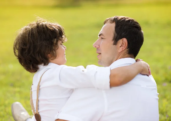 Father and son in nature — Stock Photo, Image