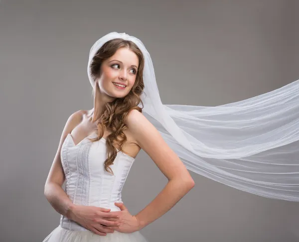 Beautiful Bride with veil — Stock Photo, Image