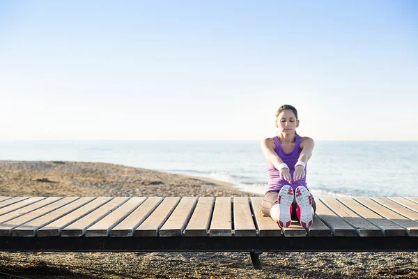 Treino na praia — Fotografia de Stock